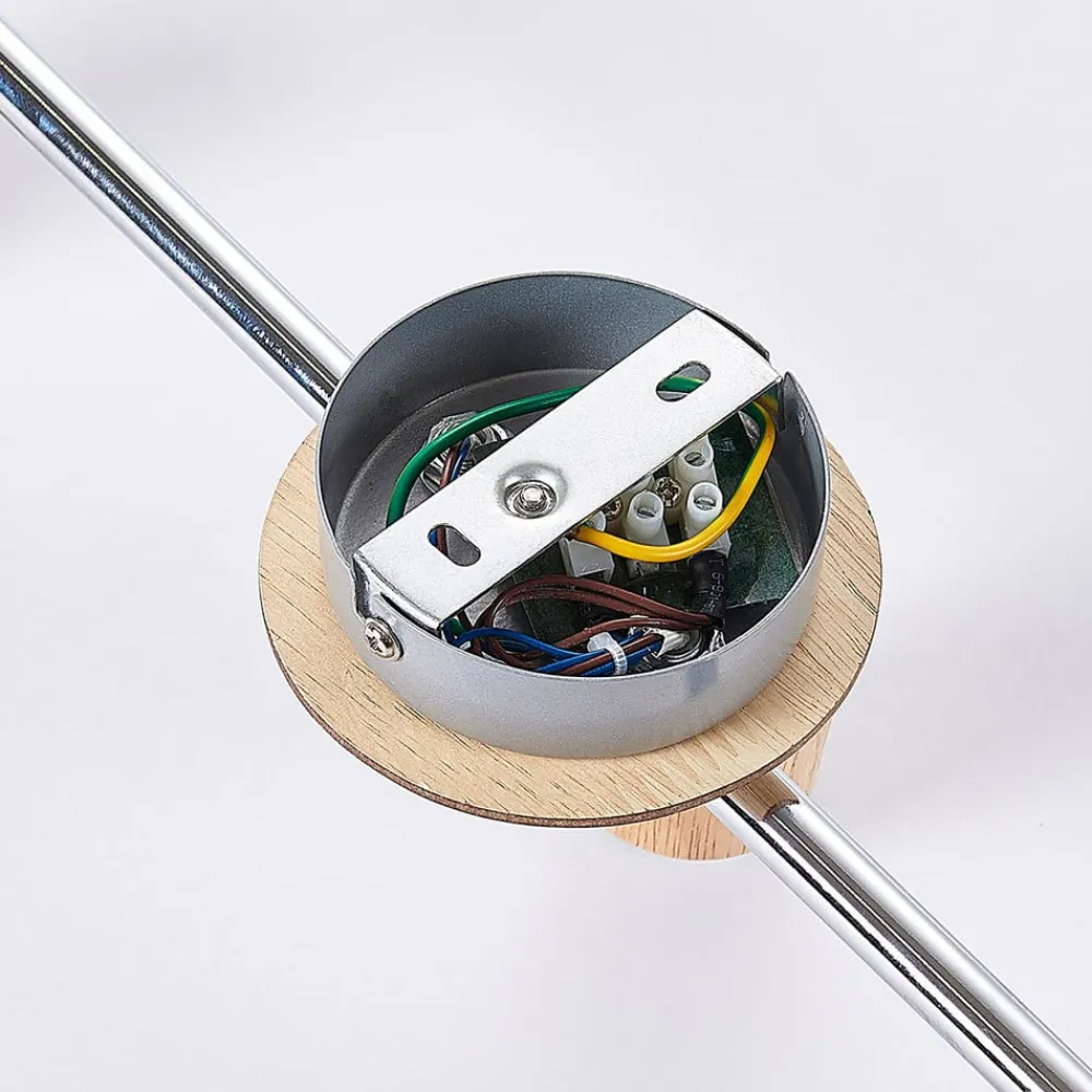 Lindby Loftlamper|Loftlamper > loftspot Christoph, 130 cm, 4 lyskilder, træ, glas