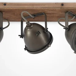 Lindby Gang|Loftlamper > loftspot Farovi, sort, 44 cm, 3 lyskilder, træ, GU10