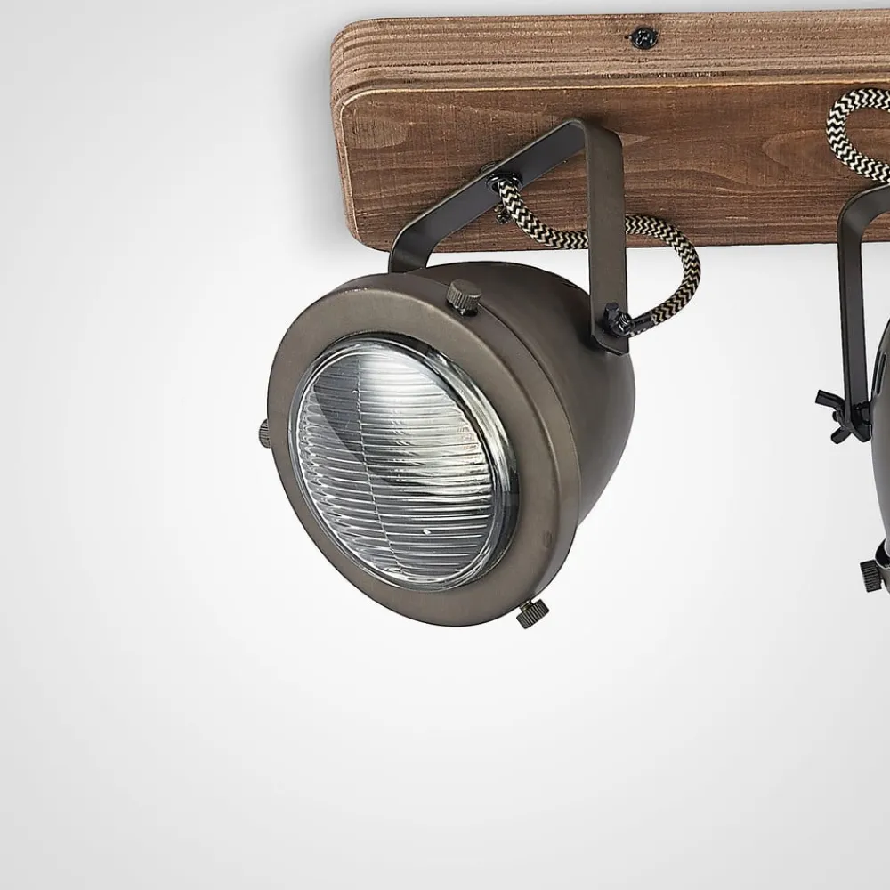 Lindby Gang|Loftlamper > loftspot Farovi, sort, 44 cm, 3 lyskilder, træ, GU10