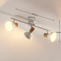 Lindby Loftlamper|Pendellamper > loftspot Fridolin, 50 cm, 3 lyskilder, hvid, metal
