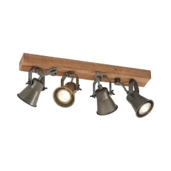 Lindby Loftlamper > loftspot Grandesa, 35 cm, 4 lyskilder, træ, metal