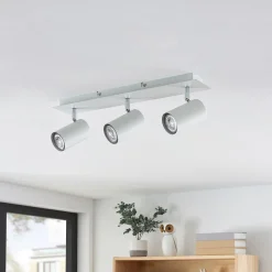 Gang|Loftlamper ^ Lindby loftspot Joffrey, 49 cm, hvid, 3 lyskilder, GU10