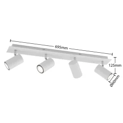 Lindby Gang|Loftlamper > loftspot Joffrey, 70 cm, hvid, 4 lyskilder, GU10