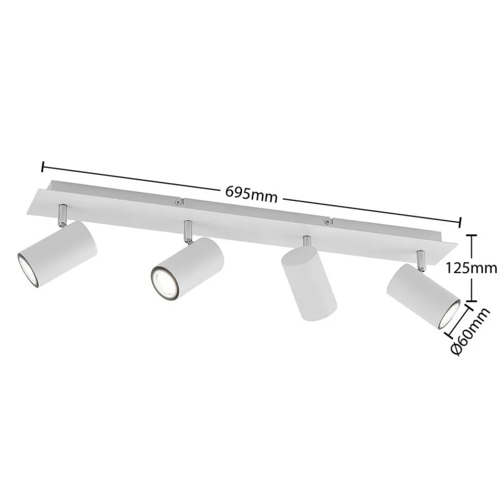 Lindby Gang|Loftlamper > loftspot Joffrey, 70 cm, hvid, 4 lyskilder, GU10