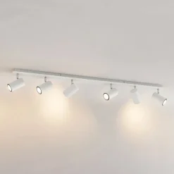 Gang|Loftlamper ^ Lindby loftspot Joffrey, 116 cm, hvid, 6 lyskilder, GU10