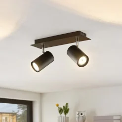 Lindby Gang|Loftlamper > loftspot Joffrey, 31 cm, 2 lyskilder, sort, GU10