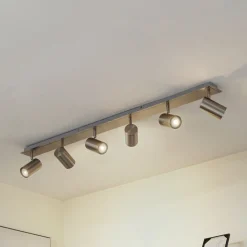 Loftlamper|Loftlamper ^ Lindby loftspot Joffrey, 116 cm, nikkel, 6 lyskilder, GU10