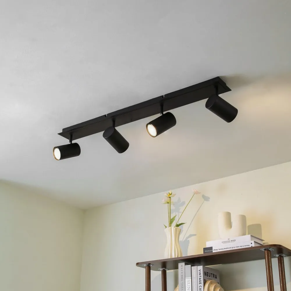 Lindby Loftlamper|Loftlamper > loftspot Joffrey, 80 cm, sort, 4 lyskilder, GU10