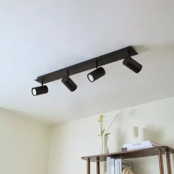 Lindby Loftlamper|Loftlamper > loftspot Joffrey, 80 cm, sort, 4 lyskilder, GU10