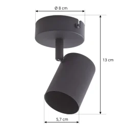 Lindby Arbejdsrum/Kontor|Gang > loftspot Jorell, sort, 13 cm, 1 lyskilde, GU10