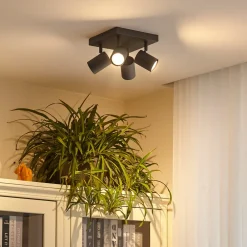 Lindby Arbejdsrum/Kontor|Gang > loftspot Jorell, sort, 20 cm, sort, 4 lyskilder.