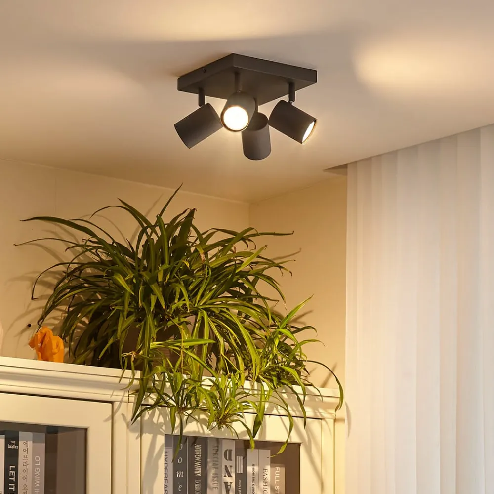 Lindby Arbejdsrum/Kontor|Gang > loftspot Jorell, sort, 20 cm, sort, 4 lyskilder.
