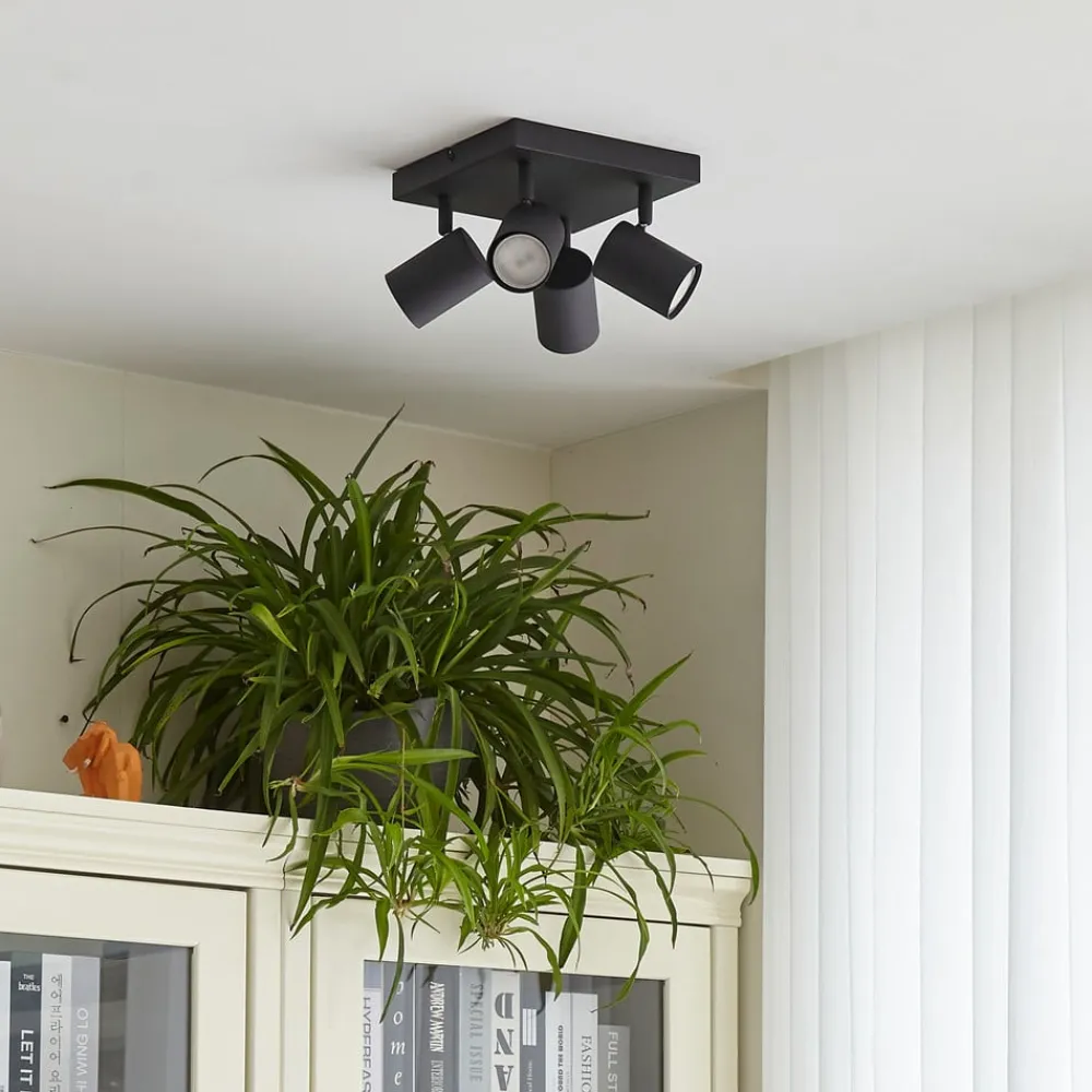 Lindby Arbejdsrum/Kontor|Gang > loftspot Jorell, sort, 20 cm, sort, 4 lyskilder.