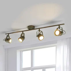 Lindby Loftlamper|Loftlamper > loftspot Leonor, 4 lyskilder, grøn, metal, 78 cm
