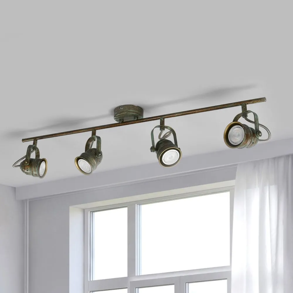 Lindby Loftlamper|Loftlamper > loftspot Leonor, 4 lyskilder, grøn, metal, 78 cm