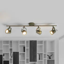 Lindby Loftlamper|Loftlamper > loftspot Leonor, 4 lyskilder, grøn, metal, 78 cm