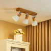 Loftlamper|Loftlamper ^ Lindby loftspot Merela, hvid, 45 cm, 3 lyskilder, træ, E14