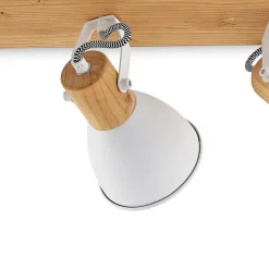 Loftlamper|Loftlamper ^ Lindby loftspot Merela, hvid, 45 cm, 3 lyskilder, træ, E14