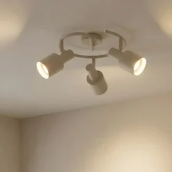 Lindby Arbejdsrum/Kontor|Loftlamper > loftspot Ovelia, beige, 3 lyskilder, metal, E27