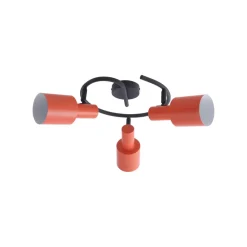 Lindby Arbejdsrum/Kontor|Loftlamper > loftspot Ovelia, orange/sort, 3 lyskilder, E27