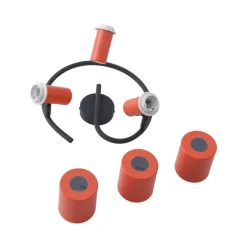 Lindby Arbejdsrum/Kontor|Loftlamper > loftspot Ovelia, orange/sort, 3 lyskilder, E27