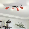 Arbejdsrum/Kontor|Loftlamper ^ Lindby loftspot Ovelia, orange/sort, 4 lyskilder, E27