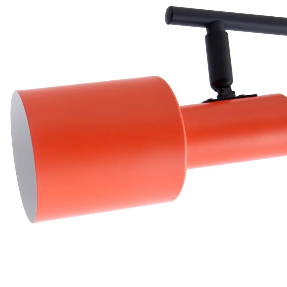 Arbejdsrum/Kontor|Loftlamper ^ Lindby loftspot Ovelia, orange/sort, 4 lyskilder, E27