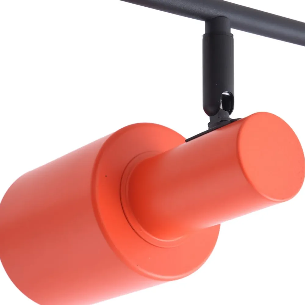 Arbejdsrum/Kontor|Loftlamper ^ Lindby loftspot Ovelia, orange/sort, 4 lyskilder, E27