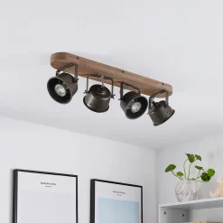 Gang|Loftlamper ^ Lindby loftspot Rubinjo, 62 cm, 4 lyskilder, træ, GU10