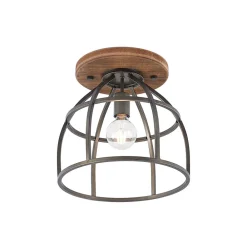 Lindby Loftlamper|Loftlamper > loftspot Rutger, Ø 34 cm, træ, bur, E27