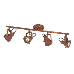 Lindby Loftlamper|Loftlamper > loftspot Scabra, 63 cm, rustbrun, 4 lyskilder, metal