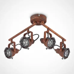Lindby Loftlamper|Loftlamper > loftspot Scabra, 63 cm, rustbrun, 4 lyskilder, metal