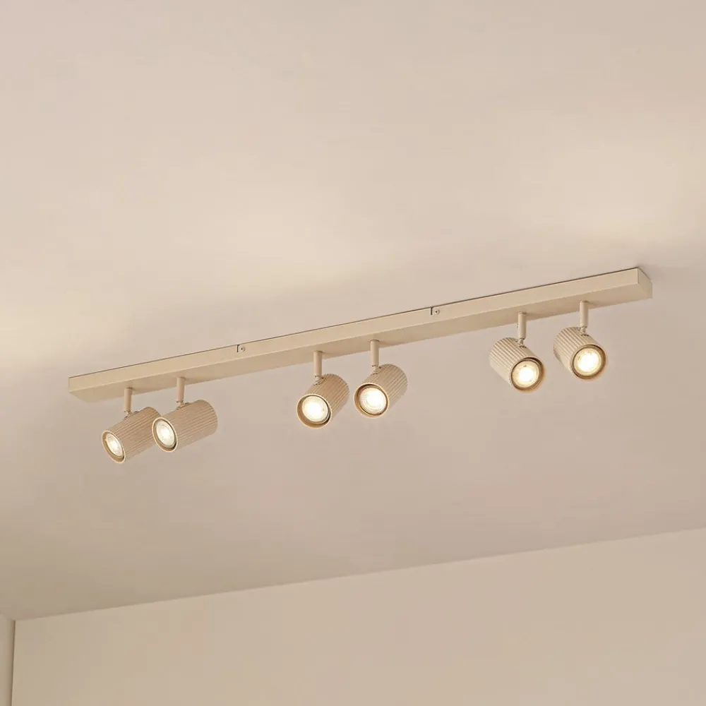 Lindby Gang|Loftlamper > loftspots Kardis, beige, 6 lyskilder, metal, GU10