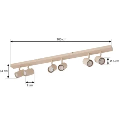 Lindby Gang|Loftlamper > loftspots Kardis, beige, 6 lyskilder, metal, GU10