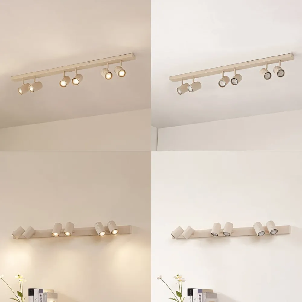 Lindby Gang|Loftlamper > loftspots Kardis, beige, 6 lyskilder, metal, GU10