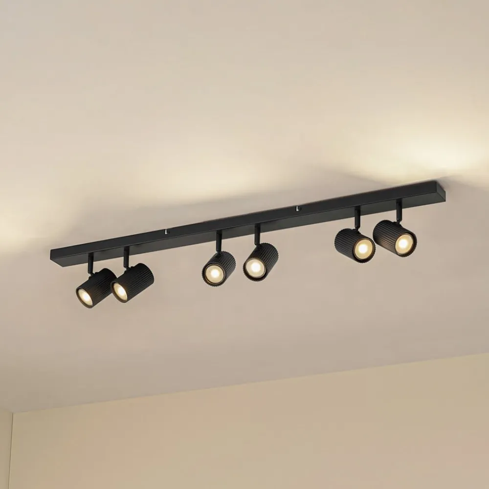 Lindby Loftlamper|Spotlights > loftspots Kardis, mørkegrå, 6 lyskilder, metal, GU10