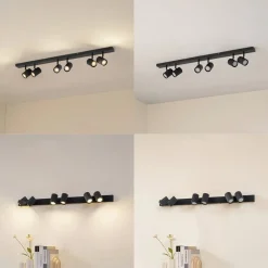 Lindby Loftlamper|Spotlights > loftspots Kardis, mørkegrå, 6 lyskilder, metal, GU10
