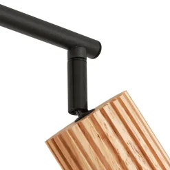 Spotlights|Loftlamper ^ Lindby loftspot Stralino, 4 lyskilder, længde 60 cm, træ