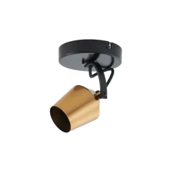Lindby Spotlights > loftspot Sylveria, 1.flg, sort/guld, jern