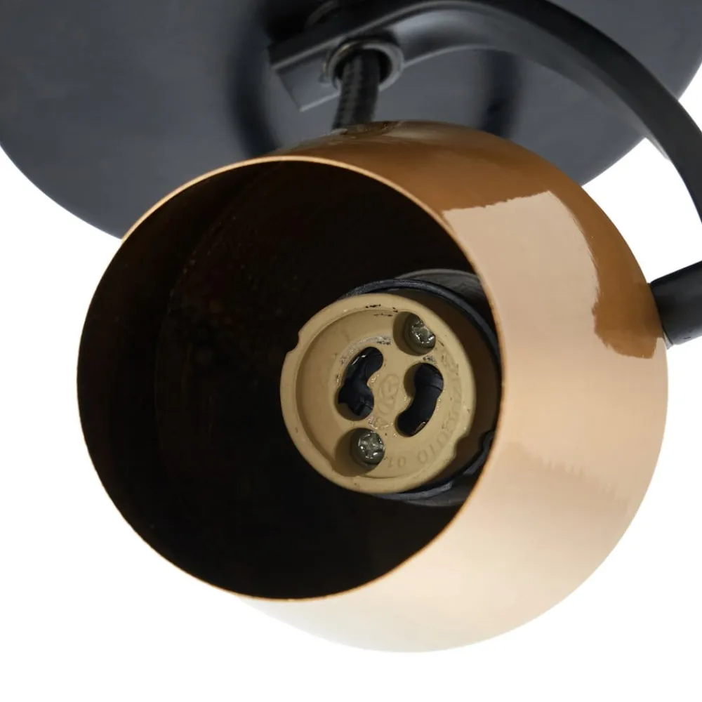 Lindby Spotlights > loftspot Sylveria, 1.flg, sort/guld, jern