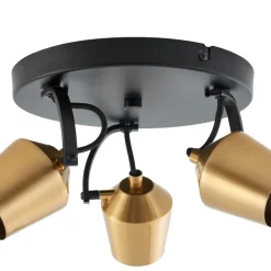 Lindby Spotlights > loftspot Sylveria, 3-lys, sort/guld, jern