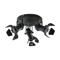 Lindby Loftlamper|Loftlamper > loftspot Tilen, 3 lyskilder, sort, metal, Ø 54cm