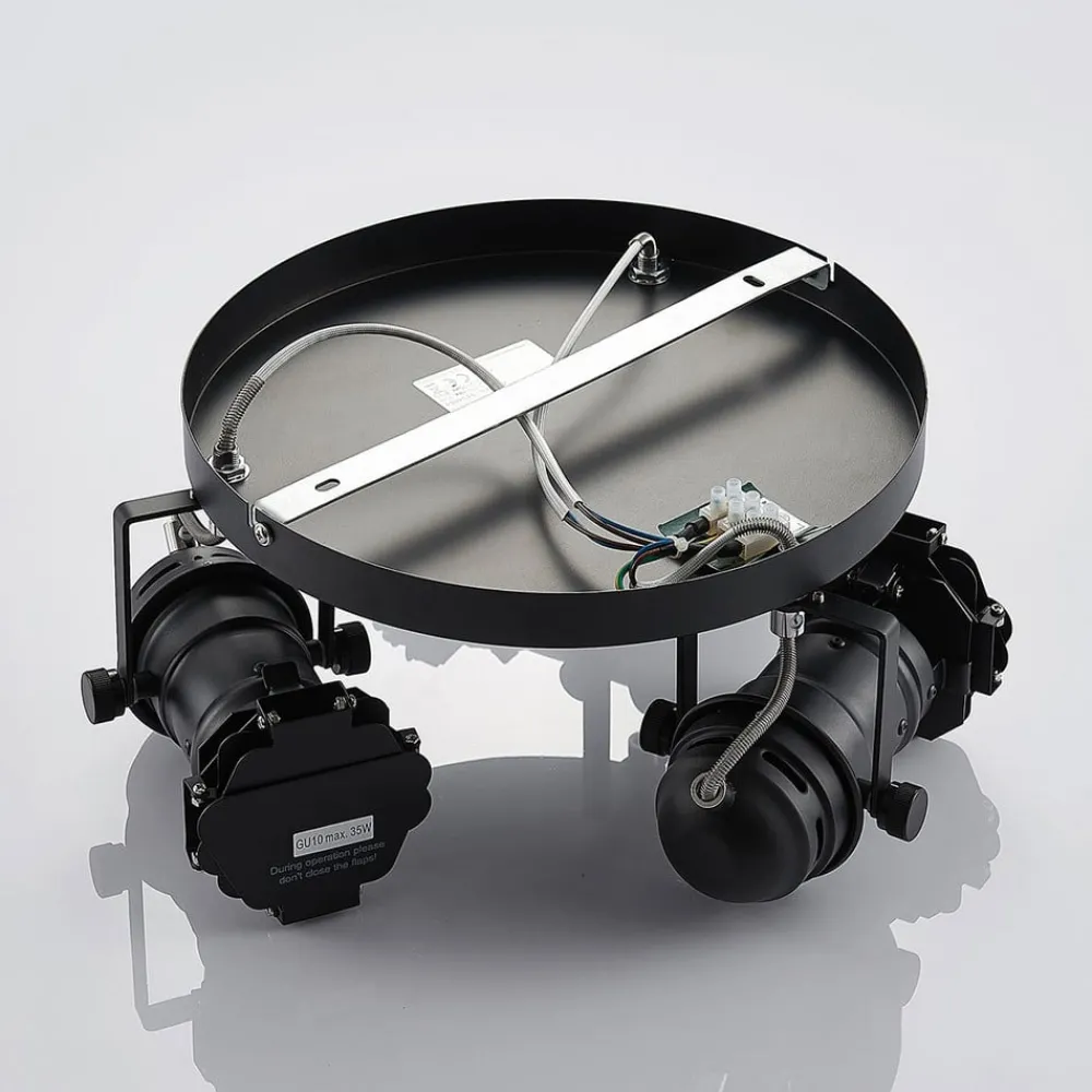 Lindby Loftlamper|Loftlamper > loftspot Tilen, 3 lyskilder, sort, metal, Ø 54cm