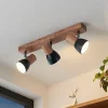Lindby Loftlamper|Loftlamper > loftspot Tonja, 3 lyskilder, 55 cm, træ, stål