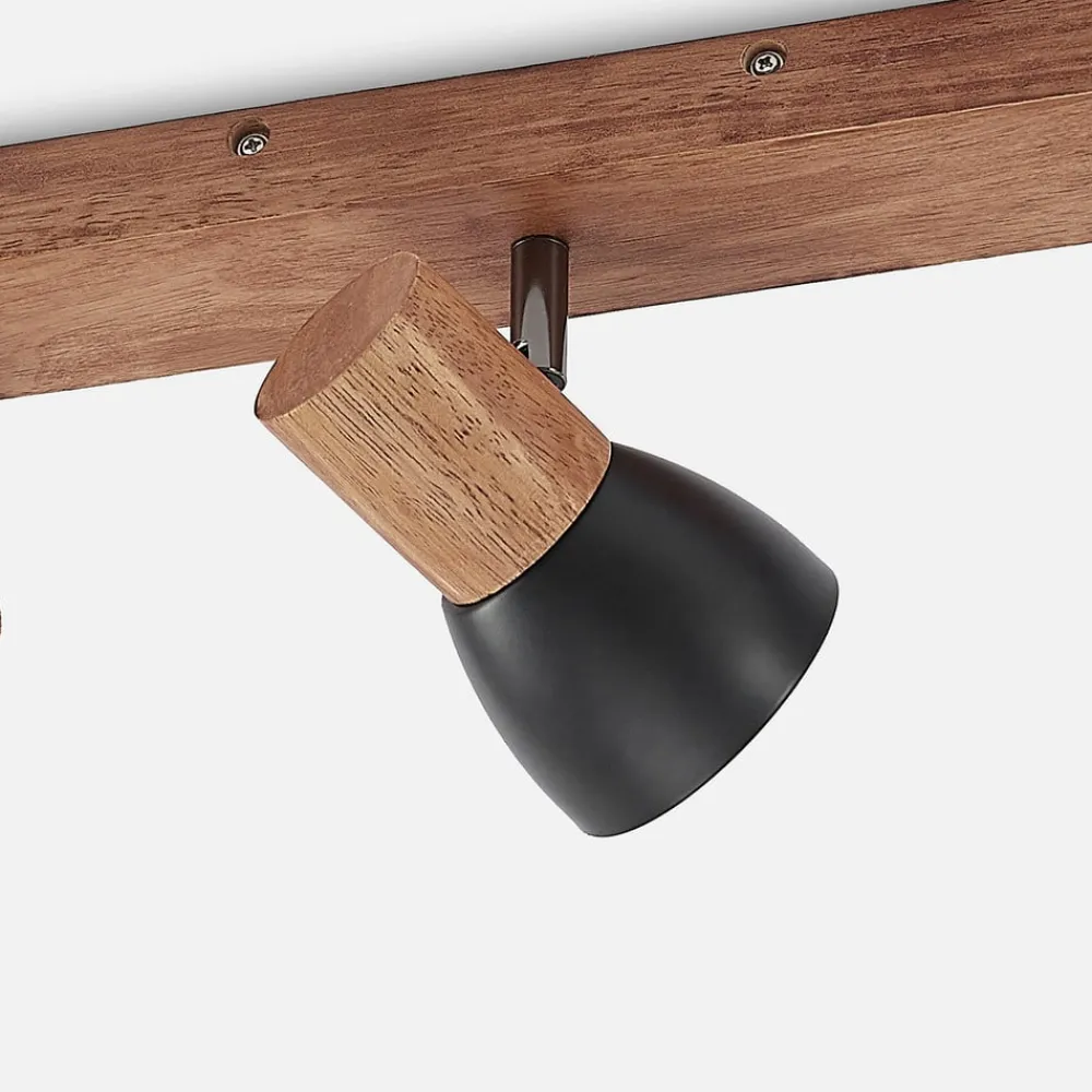 Lindby Loftlamper|Loftlamper > loftspot Tonja, 3 lyskilder, 55 cm, træ, stål
