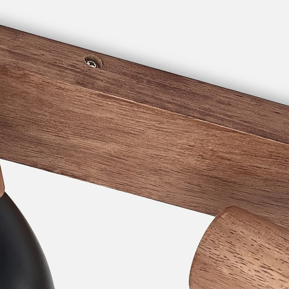 Lindby Loftlamper|Loftlamper > loftspot Tonja, 3 lyskilder, 55 cm, træ, stål