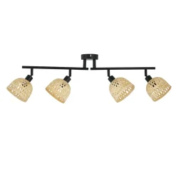 Lindby Spotlights > loftspot Youstin, 70,5 cm lang, bambus 4-lys, E14