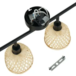 Lindby Spotlights > loftspot Youstin, 70,5 cm lang, bambus 4-lys, E14