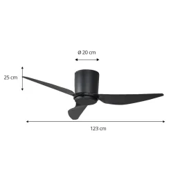 Lindby Loftventilatorer > loftventilator Aulo, sort, DC, støjsvag, Ø 123 cm