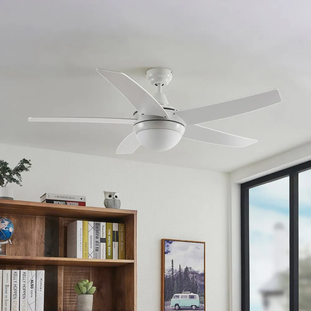 Lindby Loftventilatorer > loftventilator med lys Auraya, støjsvag, hvid, 130cm